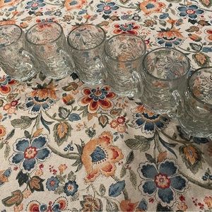 (6) Princess House FANTASIA Poinsettia Mugs EXCELLENT